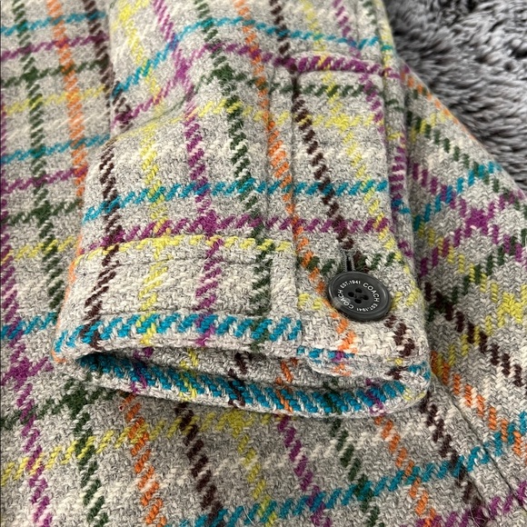 🎉Host Pick!🎉Coach 100% Wool Plaid Women's Pea Coat - Picture 7 of 10